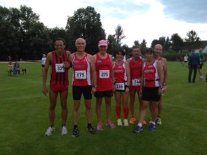 Die aktiven des LVR Geiselhöring beim Pörndorfer Sommernachtslauf von links: Erich Weinzierl, Erwin Baumgartner, Peter Wurzer, Marion Krautloher, Jürgen Hornig, Maria Hornig-Stögbauer, Georg Stifter